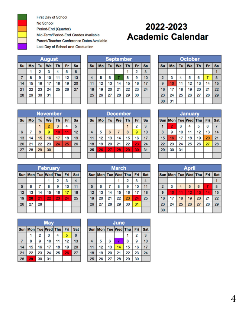 Academic Calendar - Parisi Academy